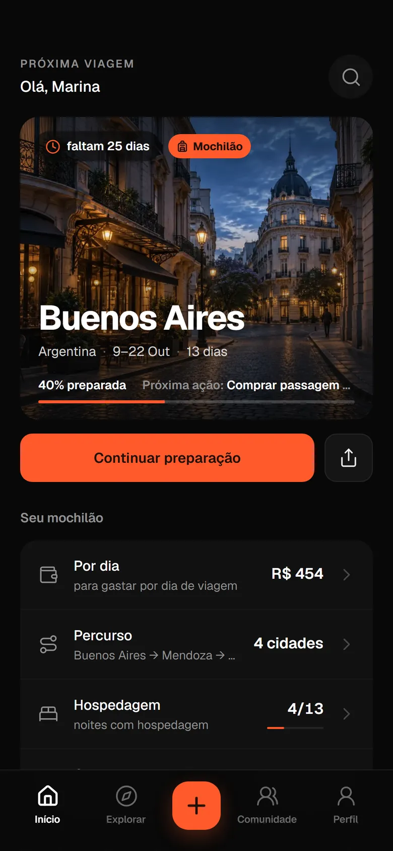 Início com o selo Mochilão, quanto dá para gastar por dia, o percurso e as noites com hospedagem